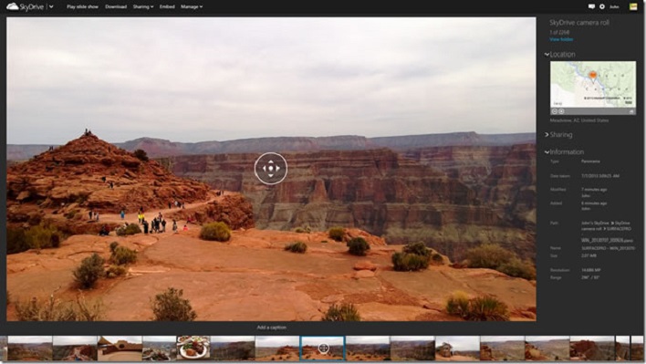 Panoramic view windows 8.1