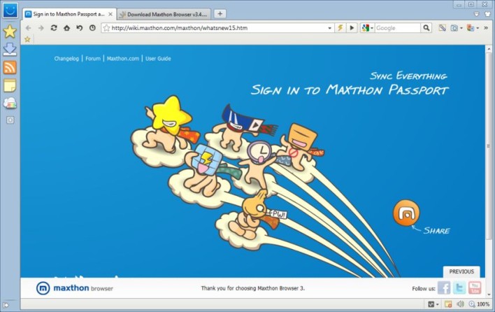 Maxthon Cloud Browser is fully customizable.