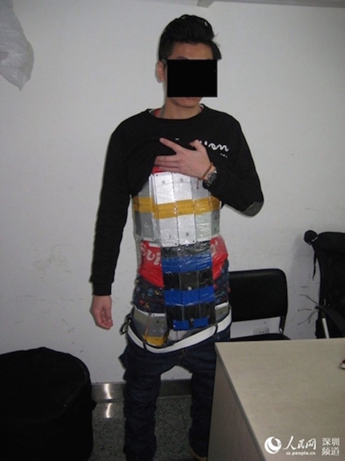 Man Straps 94 iPhones To Body To Smuggle Them Into China