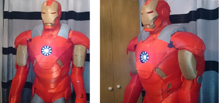 With the advent of 3D printers, people have started making all kinds of crazy things, such as guns, houses, and...superhero suits. One Iron Man fan from Birmingham, England, named Ross Wilkes, made a New Year's Resolution last year to build his very own Iron Man suit, patterned after one of the suits Robert Downey Jr. wears in the Marvel movies. Using a Velleman K8200 Printer which he bought, he was recently able to finish up the suit which is nothing short of impressive.    For 14 months, Wilkes, who also works in flower sales, spent many 11 hour days designing, printing, and building the suit. When all was said and done, he'd used approximately 1,100 feet of plastic and had about 597 pieces. Using a heat gun and a solder, he was finally able to construct the famous suit, which unsurprisingly thrilled him to no end. He states he doesn't know what he wants to do with it now that it's complete, but he's definitely proud to have it finished.  His suit weighs around 55 pounds and is 74 inches tall, and he's currently working on adjusting all of the joints to make it fully functional and wearable. It remains to be seen whether he'll attempt to use it to fight crime and/or save the world. If nothing else, at least he'll have the best Halloween costume around. Or, he could at least walk around town wearing the suit seeing how many people ask to take a photo with him.  What do you think? Let us know in the comments section below!  [Image via   SOURCE: Yahoo Tech