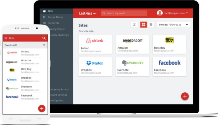 You can use LastPass on all of your devices, for free.