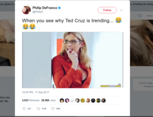 Senator Ted Cruz in firing line after Twitter gaff