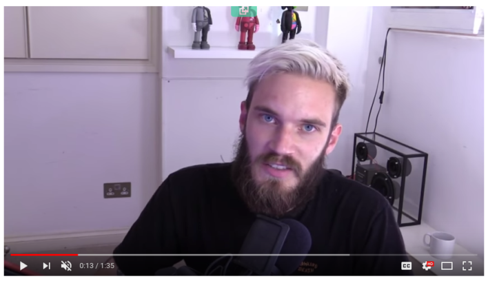 YouTube star PewDiePie has apologized for using the N-word online saying that “I’m just an idiot” and that he is “disappointed in himself”.