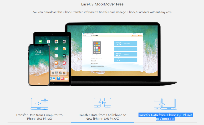 Transfer photos, music, videos and more from your computer to you iPhone or iPad with EaseUS MobiMover Free.