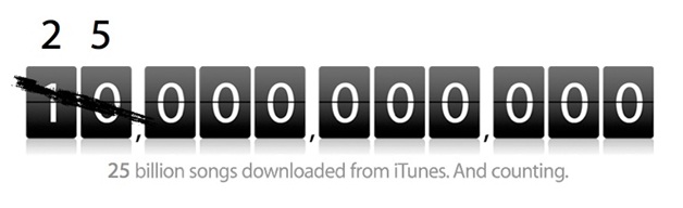iTunes Crosses 25 Billion Songs Sold