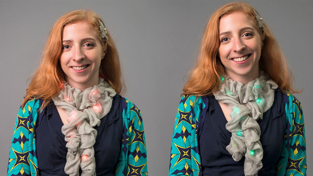 Chameleon Scarf Matches Clothing Color