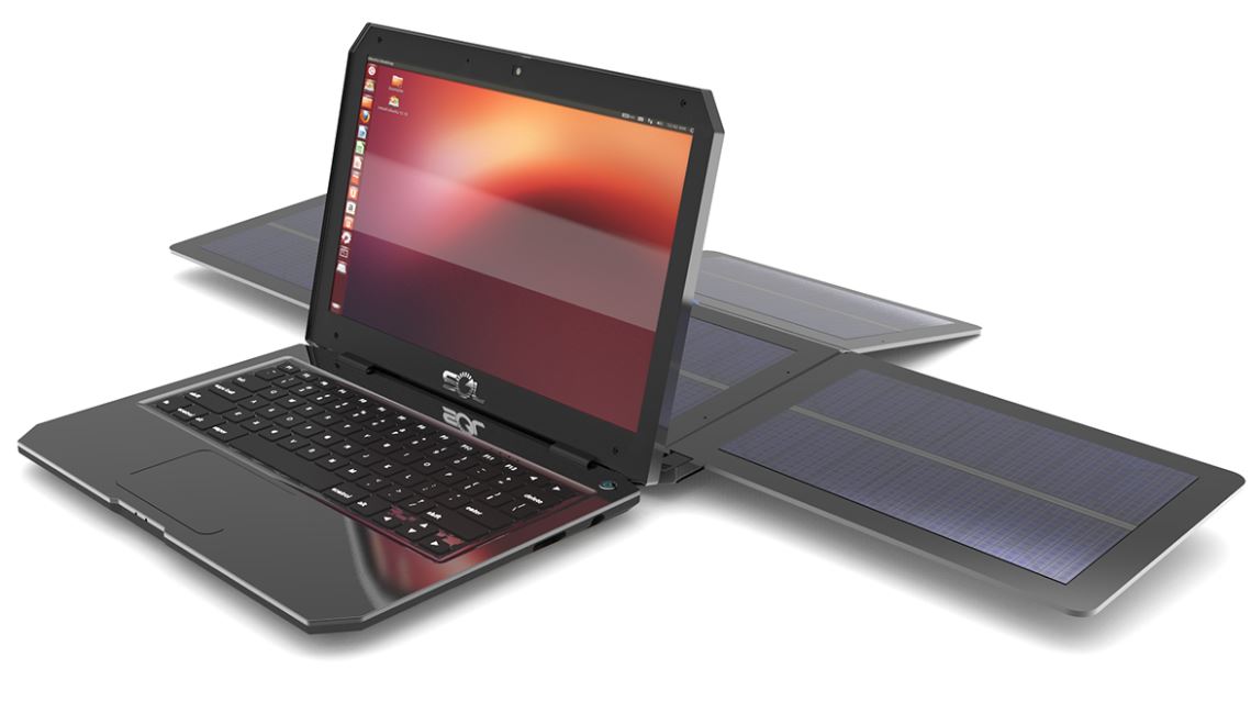 Solar-powered Ubuntu Laptop Boasts 10h Battery Life