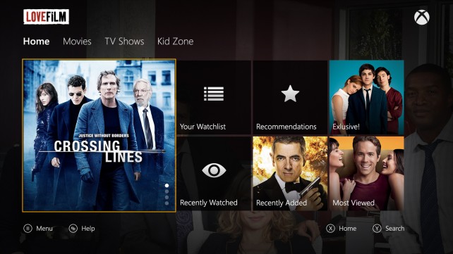 Xbox One Launches LOVEFiLM App