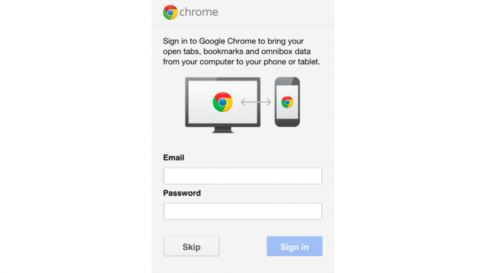 Chrome data and tab sync