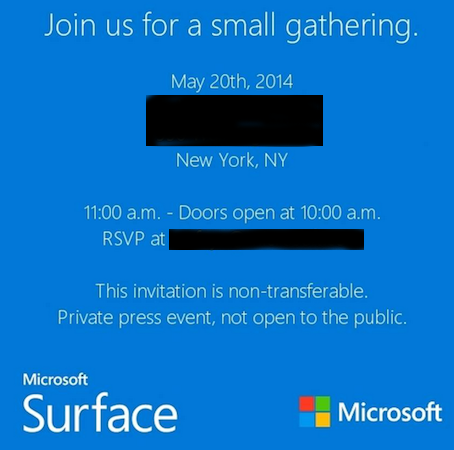 Microsoft To Hold “Small” Surface Event On May 20
