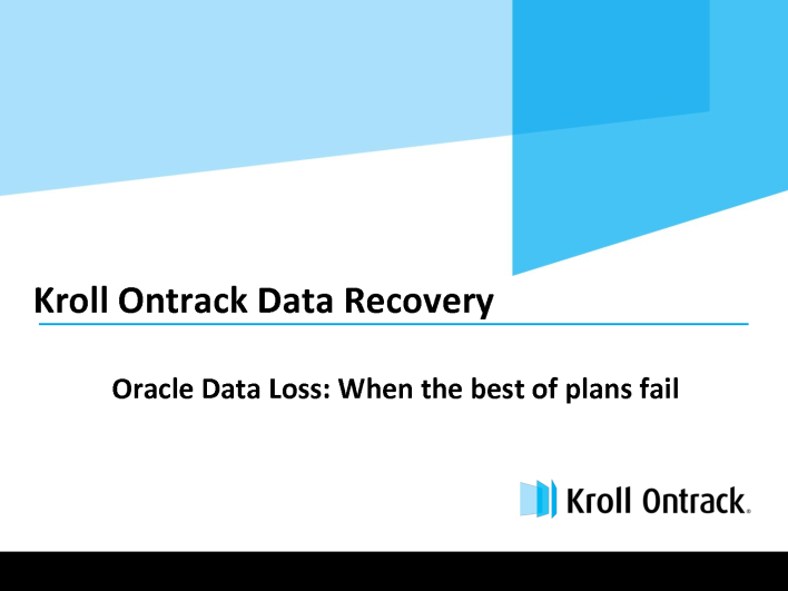 Data Recovery in The Cloud: Kroll Ontrack RDR