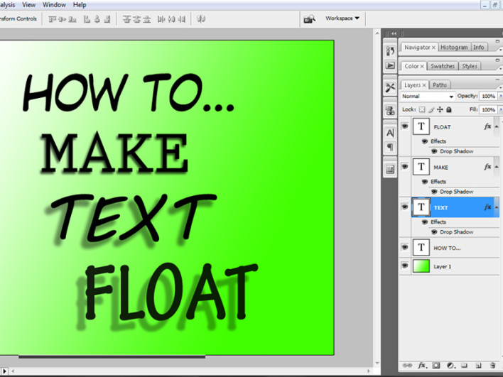 How To Make Text Float In Photoshop