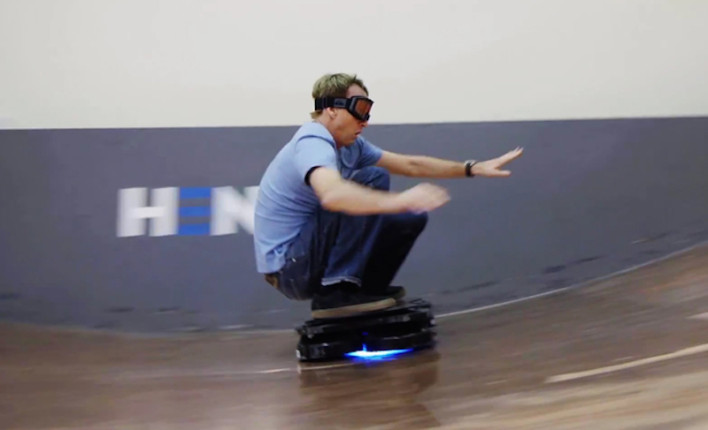 Tony Hawk Takes Gets Air On The Hendo Hoverboard!
