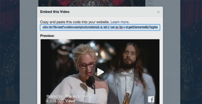 Facebook Launches Embeddable Video Player