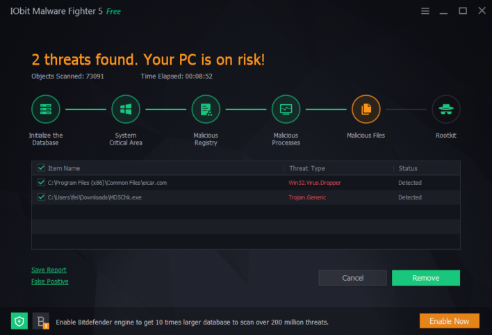 IObit Malware Fighter is an advanced malware & spyware removal utility that detects, removes the deepest infections, and protects your PC from various potential spyware, adware, trojans, keyloggers, bots, worms, and hijacker