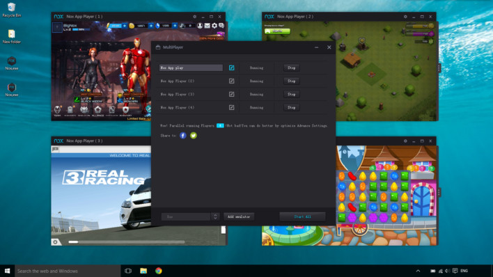 Nox Player users can modify player settings, including creating custom skins and even assigning CPU resources. 