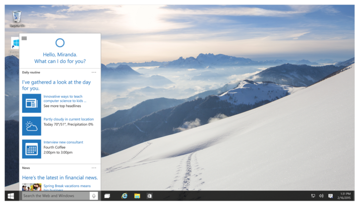 Cortana for Desktop
