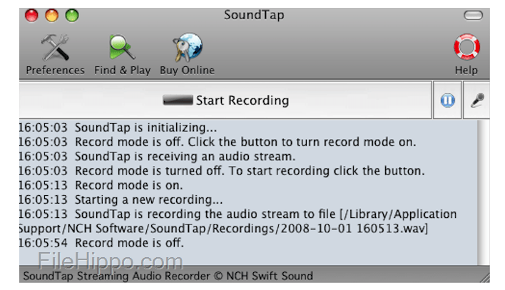 SoundTap Streaming Audio Recorder for Mac