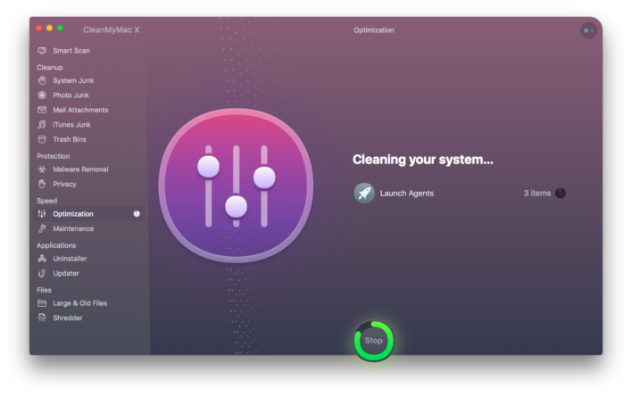 240918 Optimization - cleaning in progress CleanMyMac X