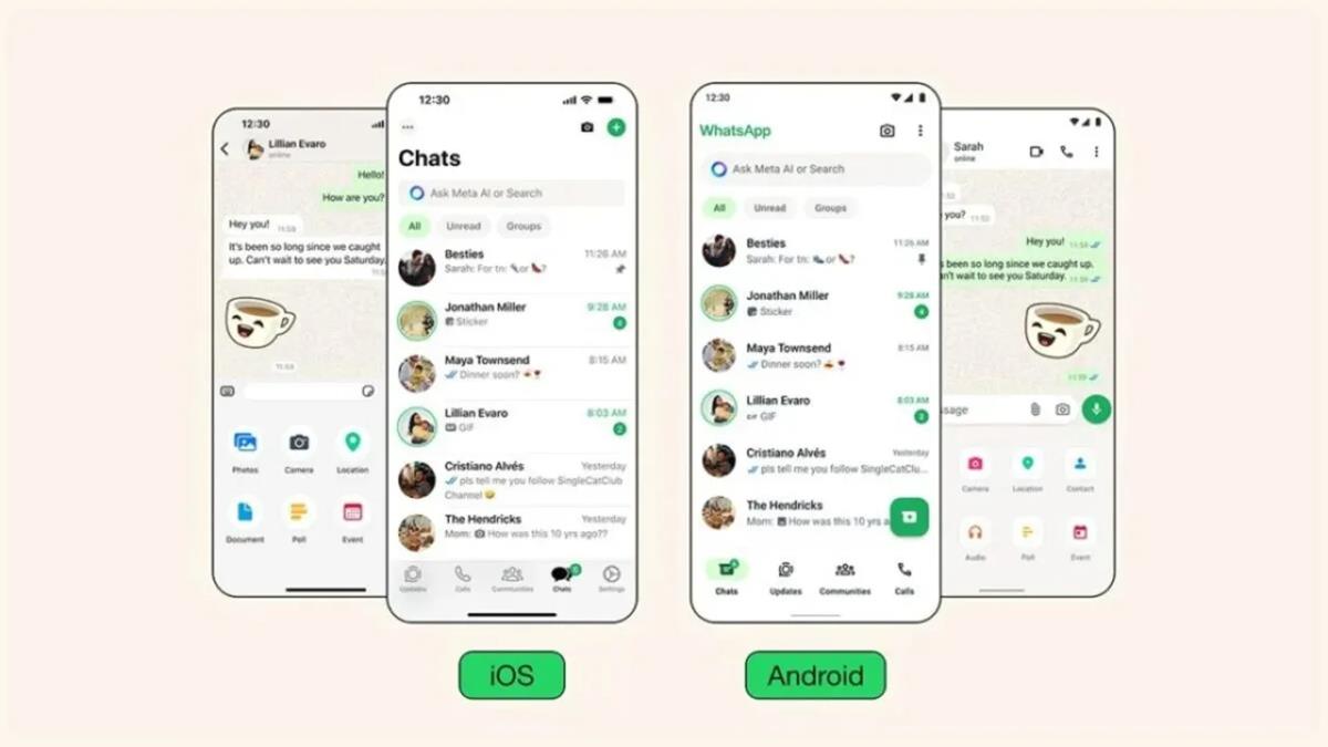 WhatsApp has a new interface on iOS and Android