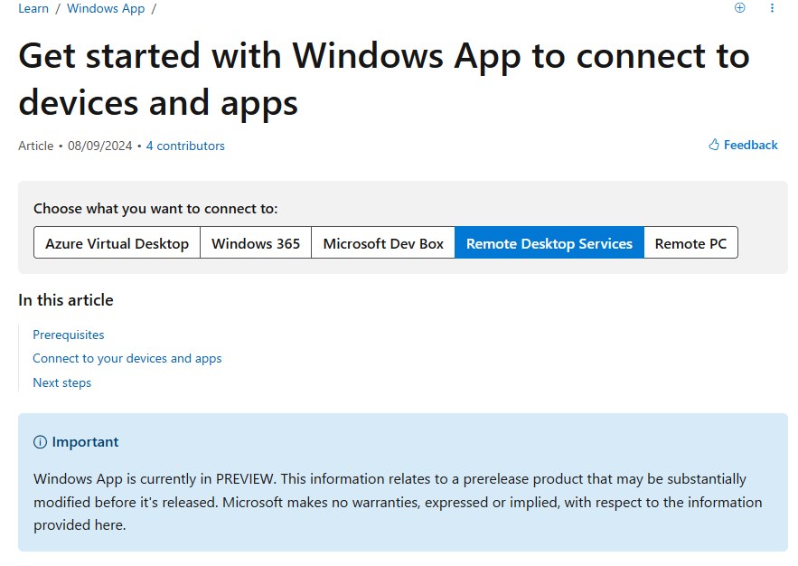 Goodbye Remote Desktop, Hello Windows app