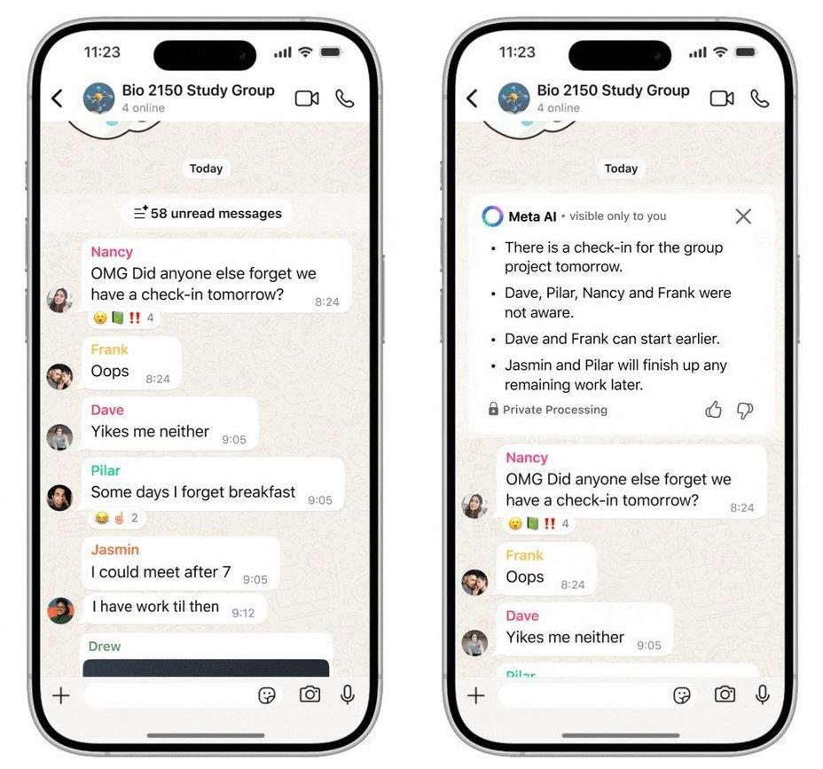 WhatsApp will summarize your long chats using Meta AI