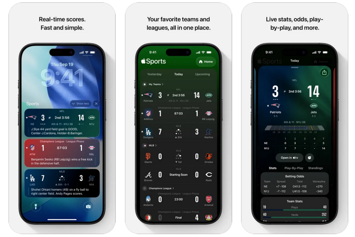 Apple Sports app is now available in 8 European Countries