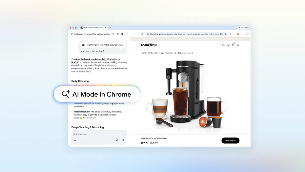 Google Chrome AI Mode makes it easier to open links side-by-side
