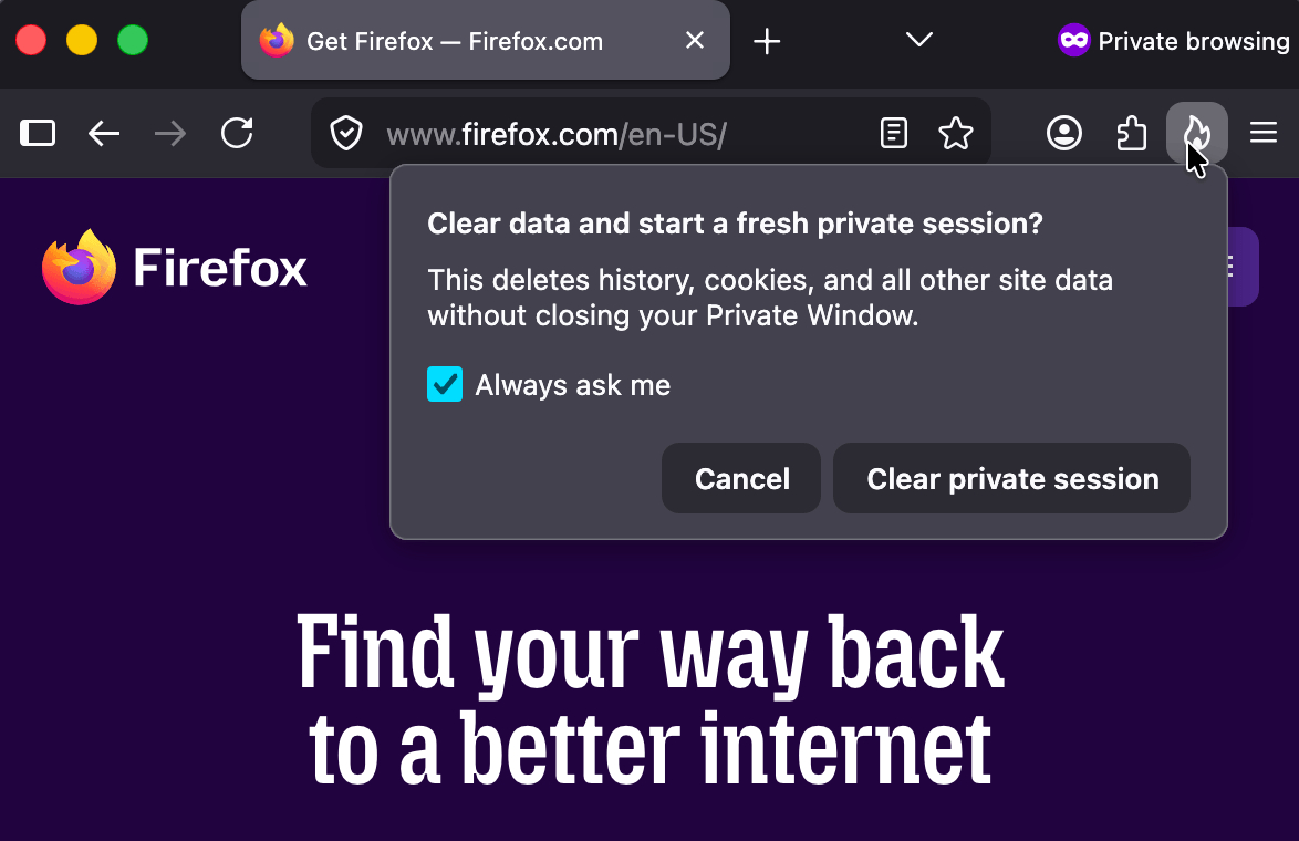 Firefox 151 update fire button