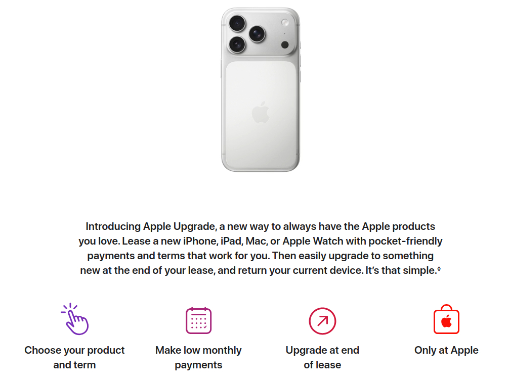 Apple Upgrade program lets you lease unlocked products